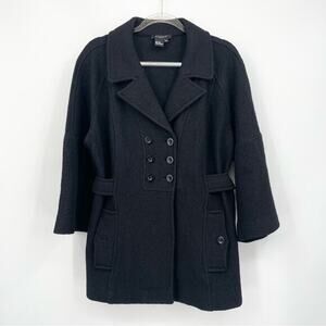 Sandro 100%‎ Wool Double Breasted Bell Sleeve Pea Coat Size XL